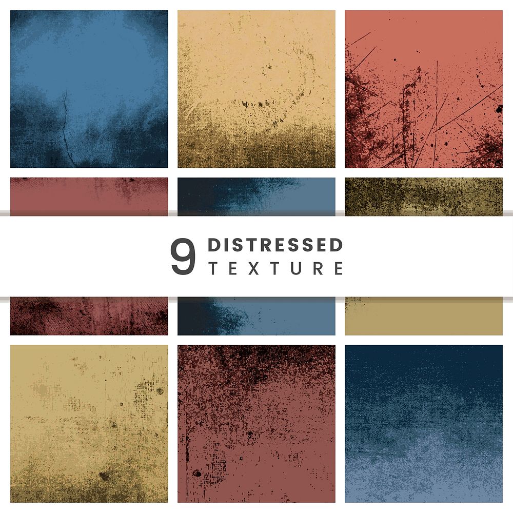 Grunge distressed textured backgrounds vector set
