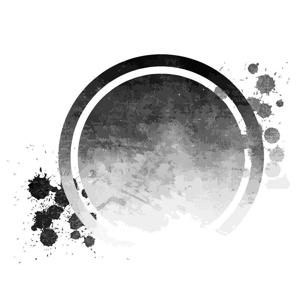 Grunge black distressed round emblem