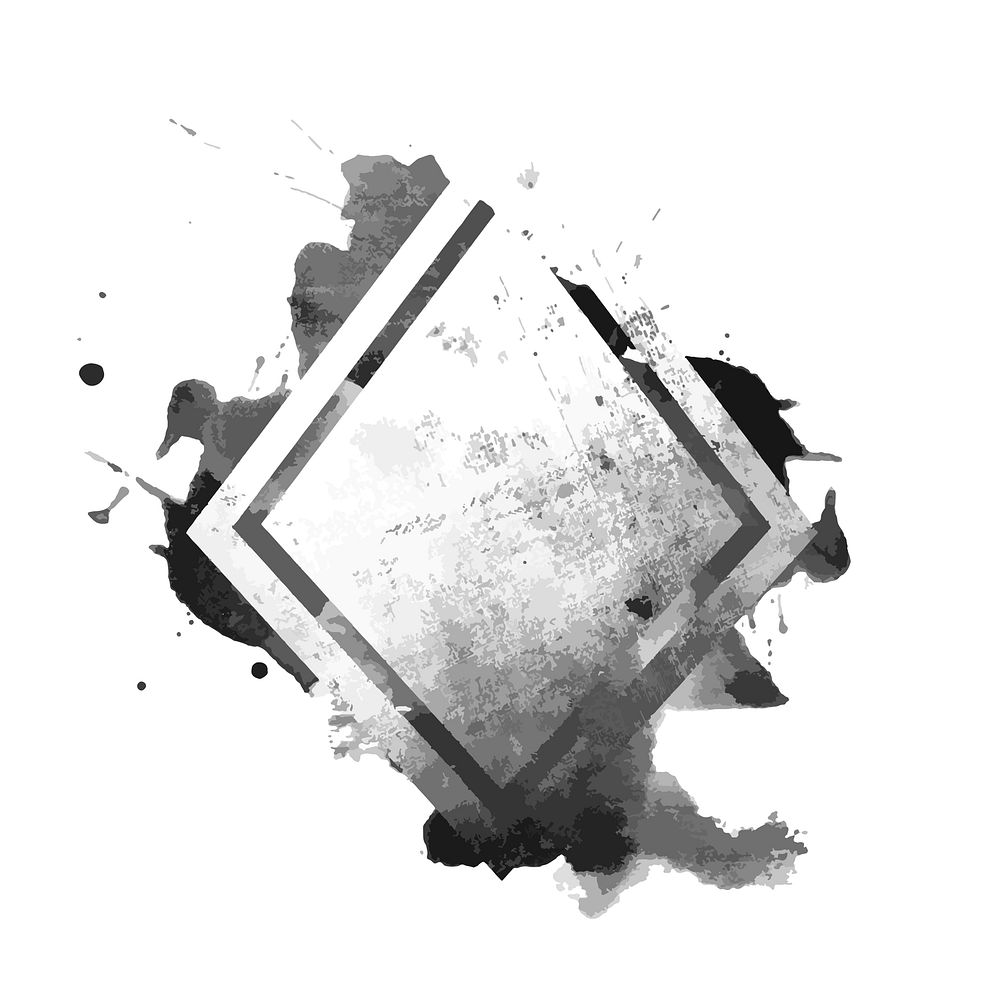 Grunge black distressed square emblem