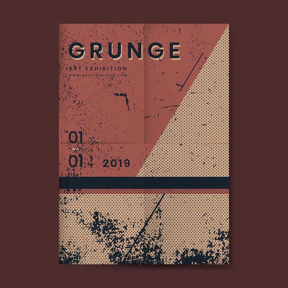 Grunge merlot red distressed textured poster