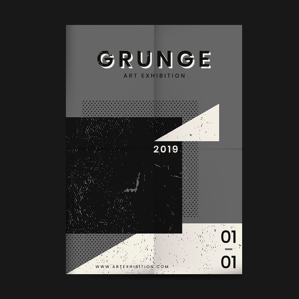 Grunge grayscale distressed textured poster