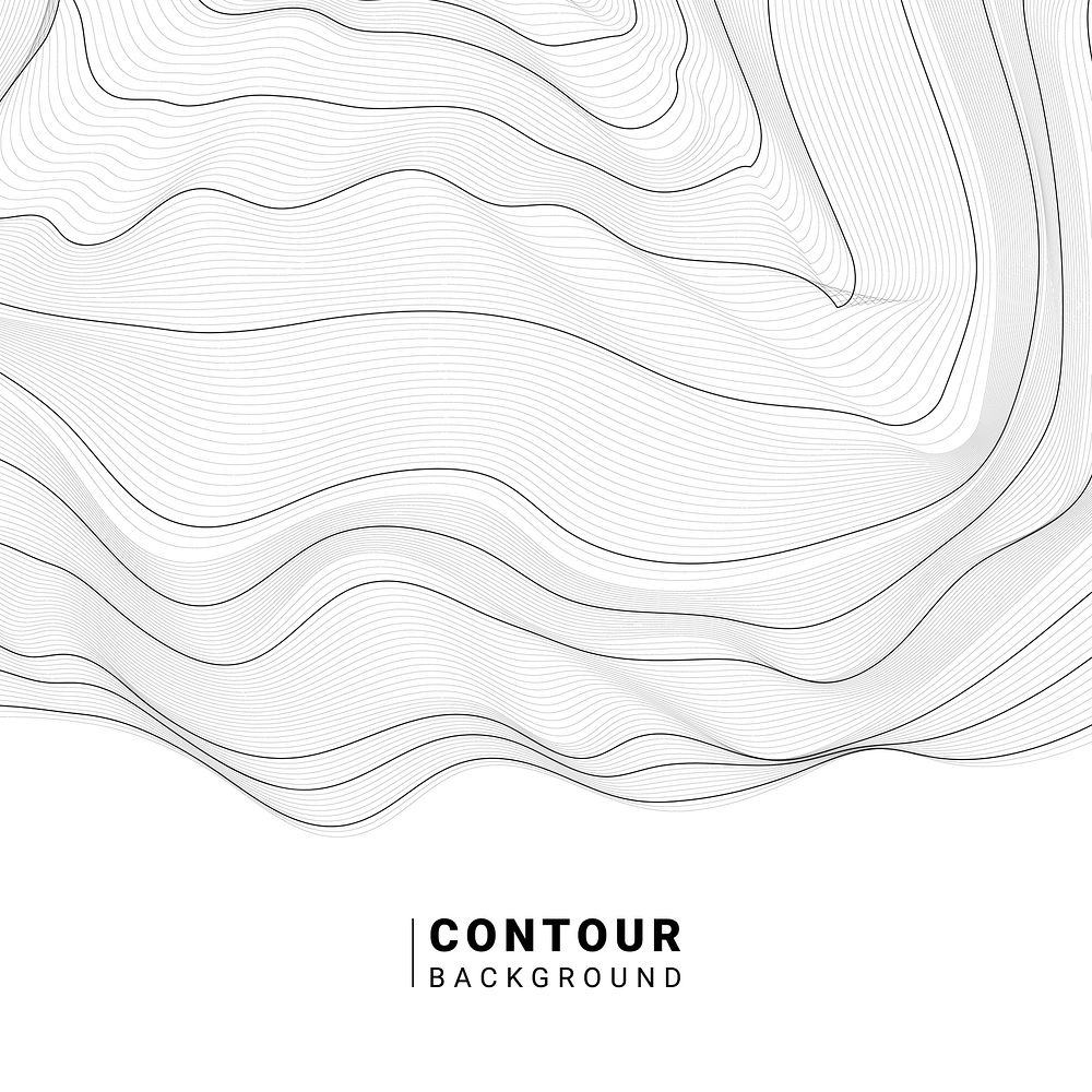 Black and white abstract map contour lines