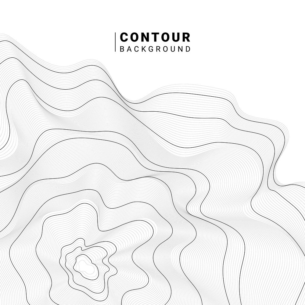 Black and white abstract map contour lines