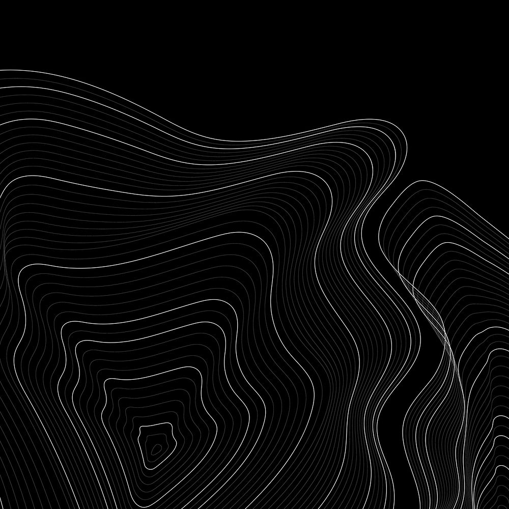 Black and white abstract map contour lines background