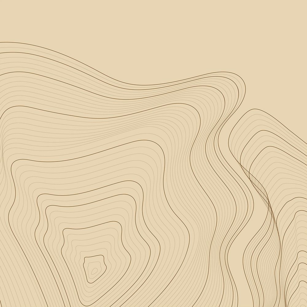 Brown abstract map contour lines background