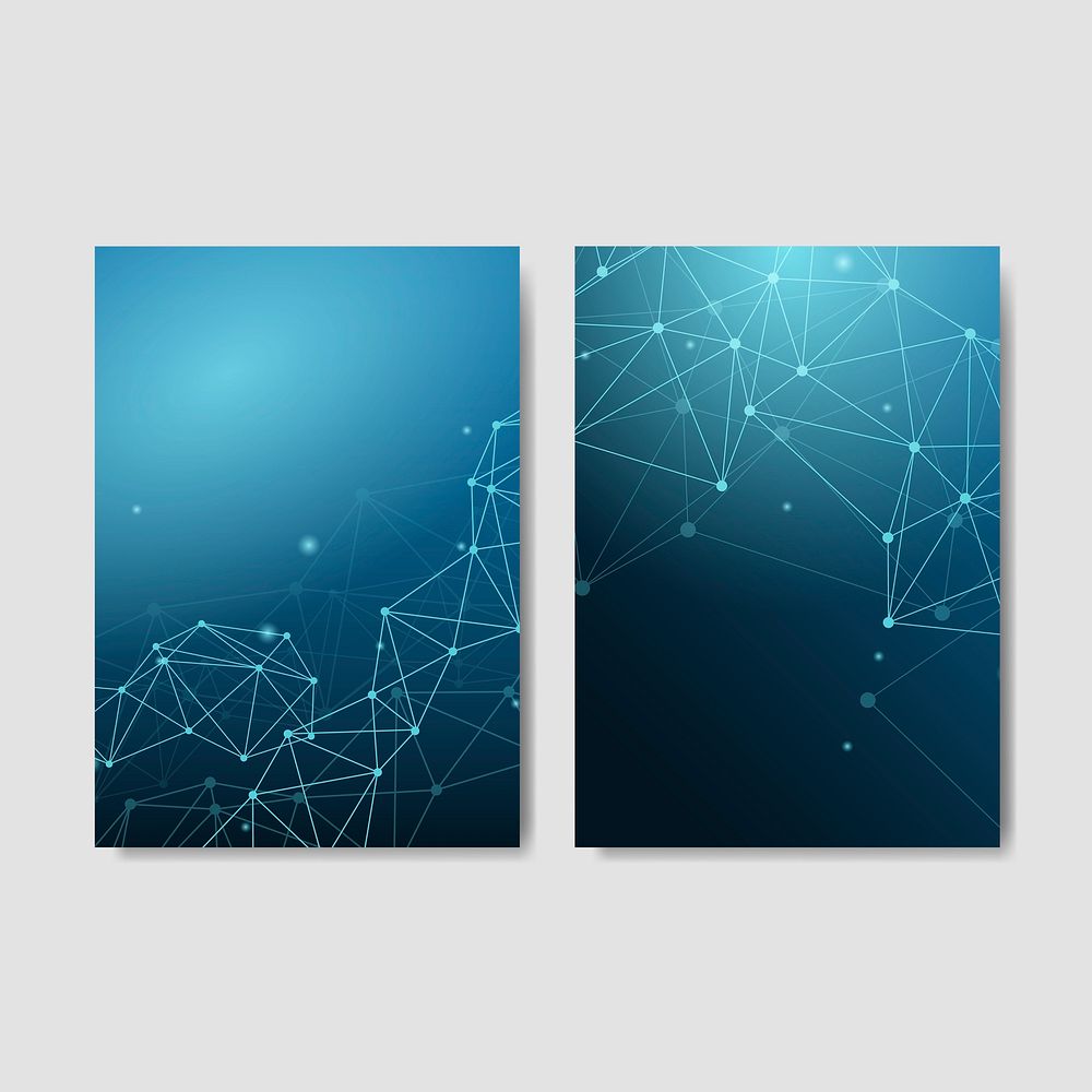 Blue neural texture abstract set vector