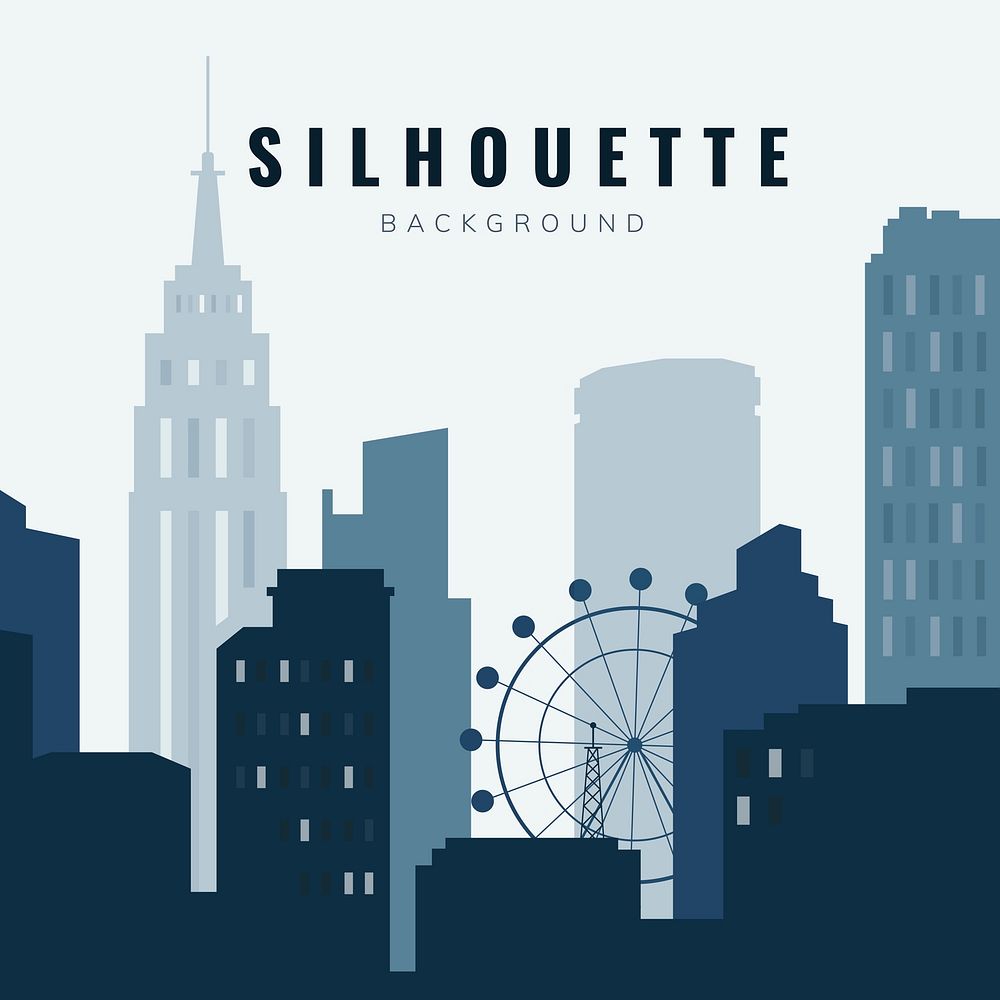 Bule silhouette cityscape background vector