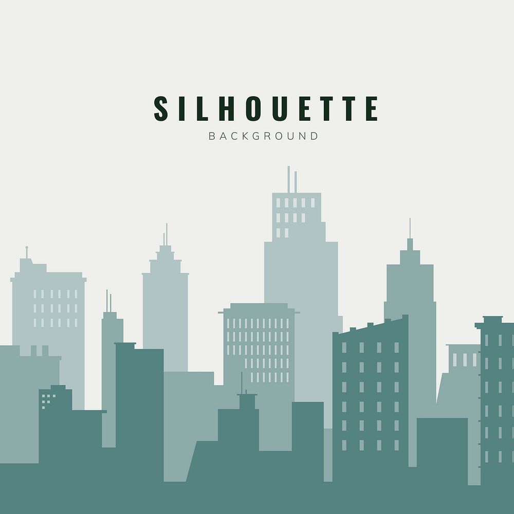 Green and beige silhouette cityscape background vector