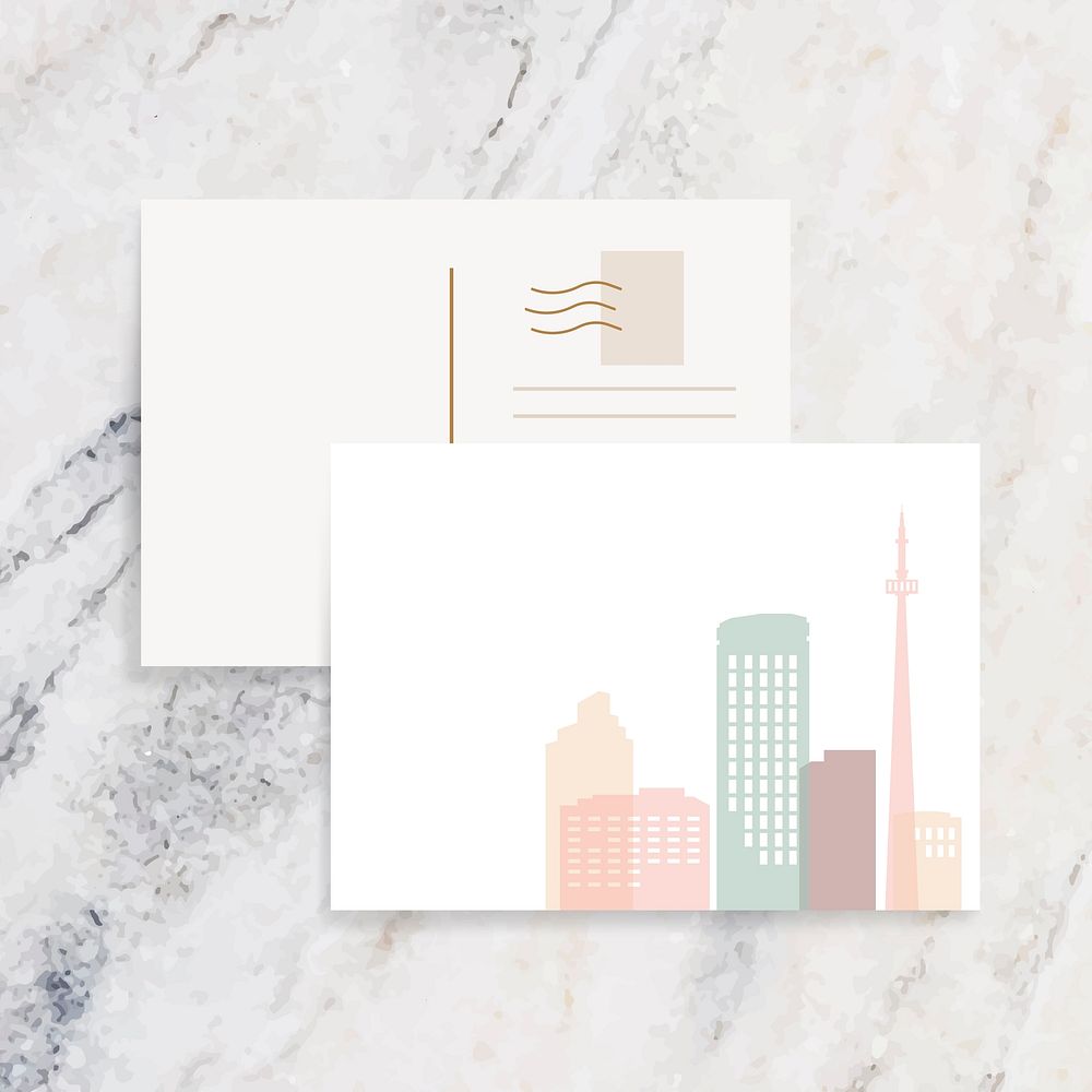 Cityscape silhouette postcard vector