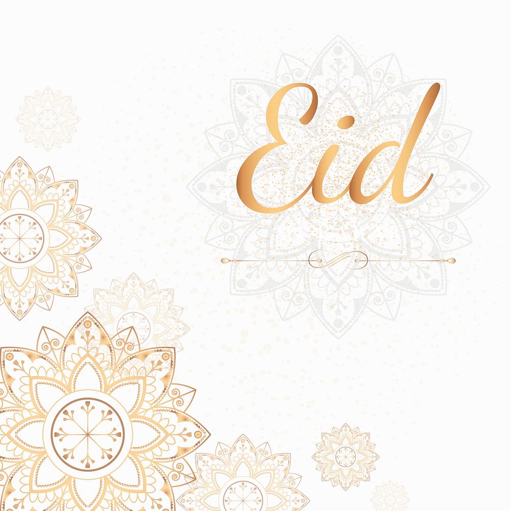 Eid Mubarak card with mandala pattern background