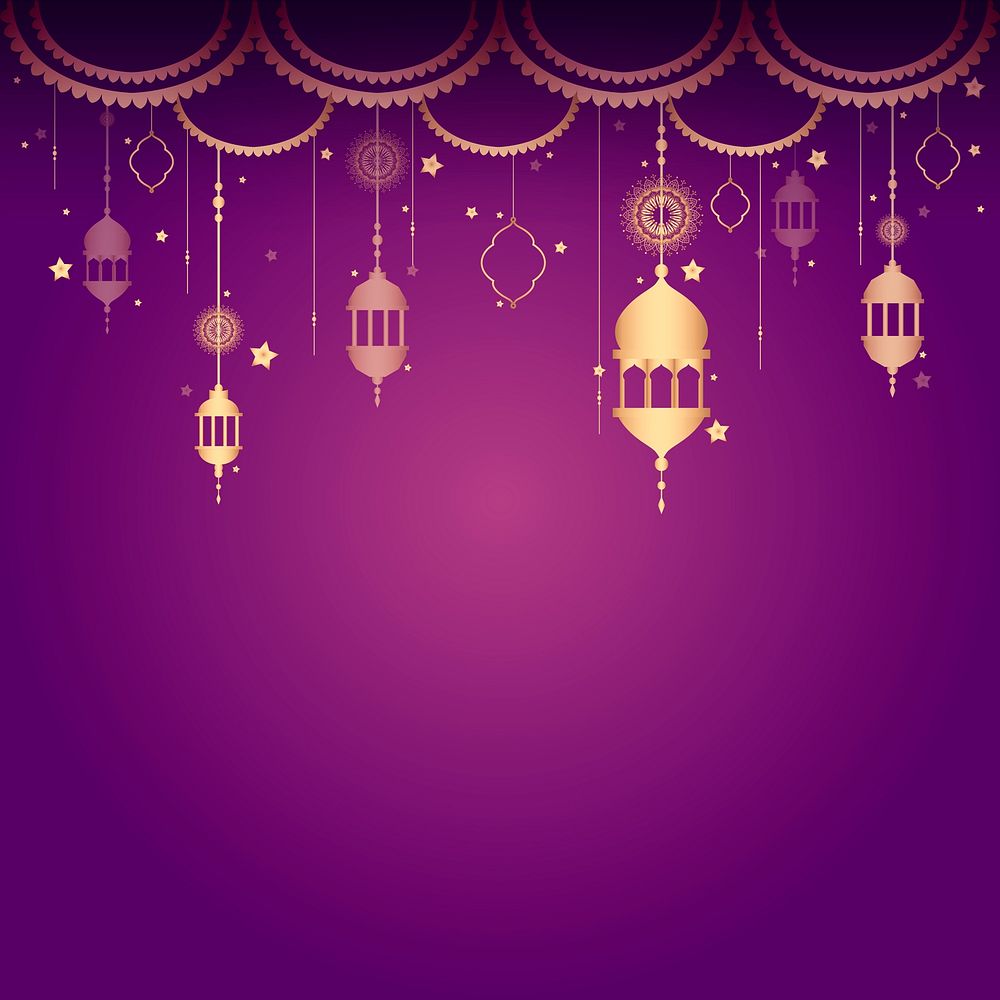 Lantern pattern on a blank purple background