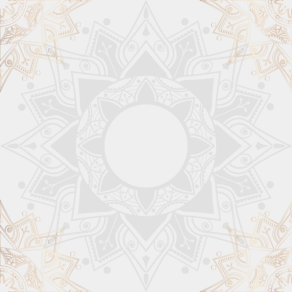 Silver and gold mandala background vector
