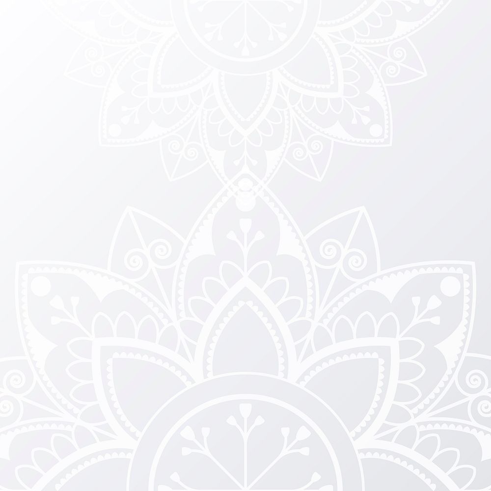 Silver white mandala background vector