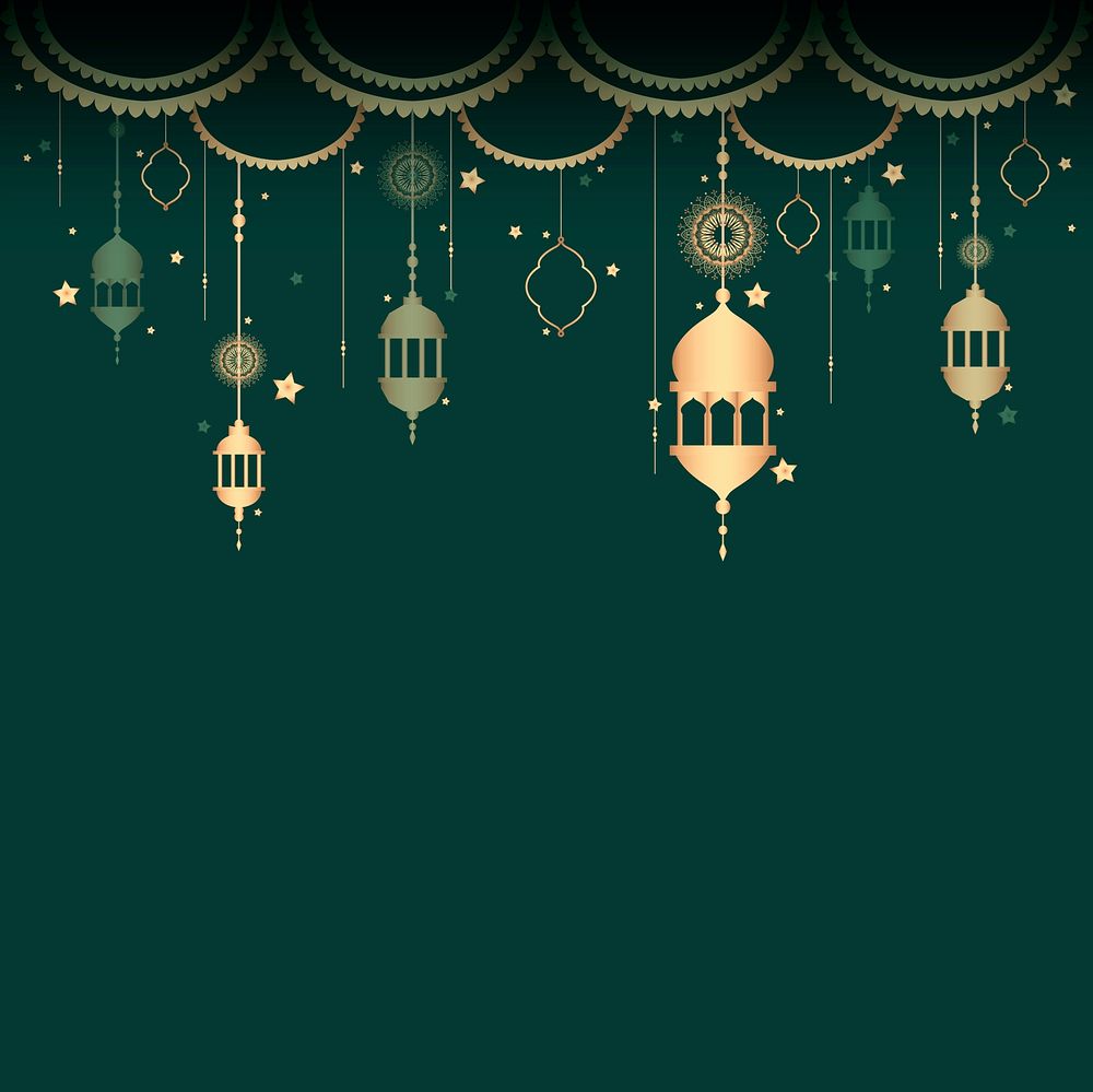 Lantern pattern a blank green background