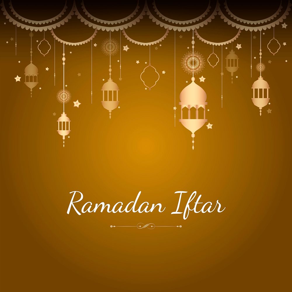 Ramadan Iftar lantern design vector