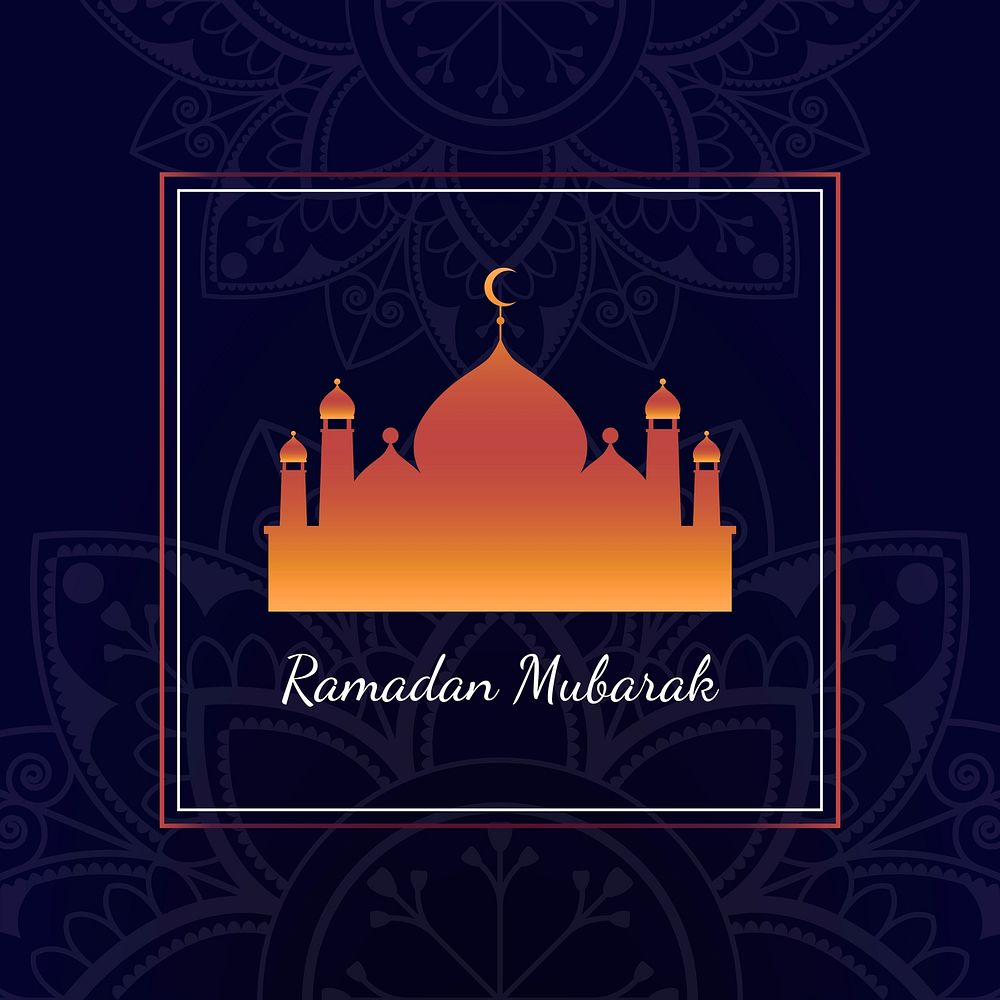 Ramadan Mubarak card design vector