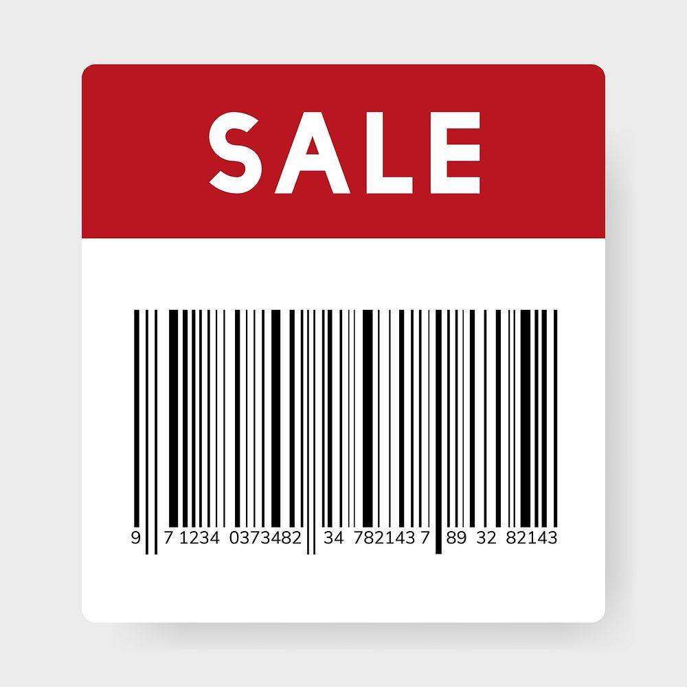 Sale black barcode icon vector