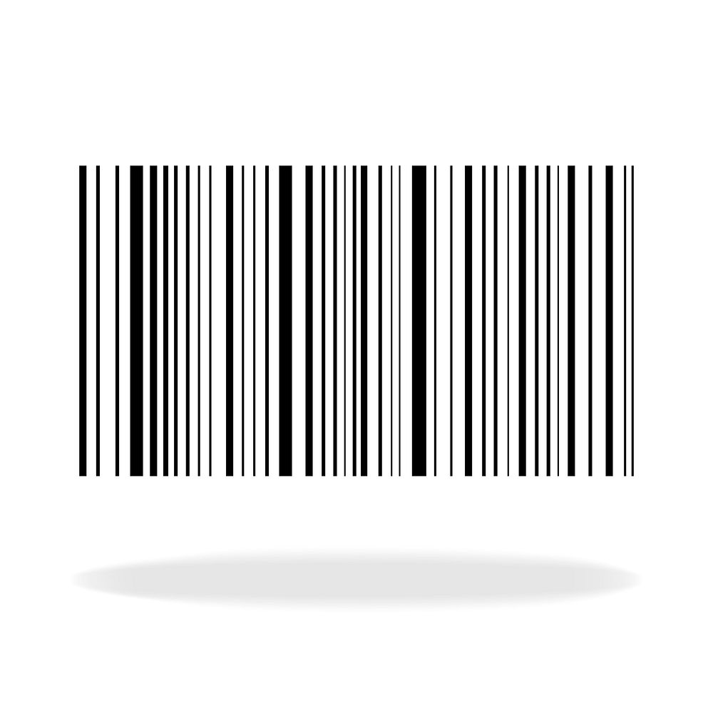 Flat barcode icon in black vector