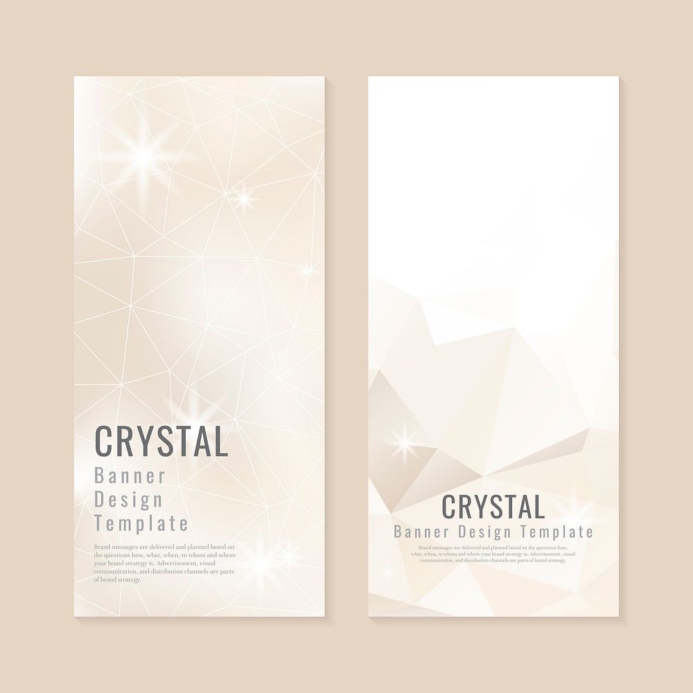 Beige crystal textured banner template vector