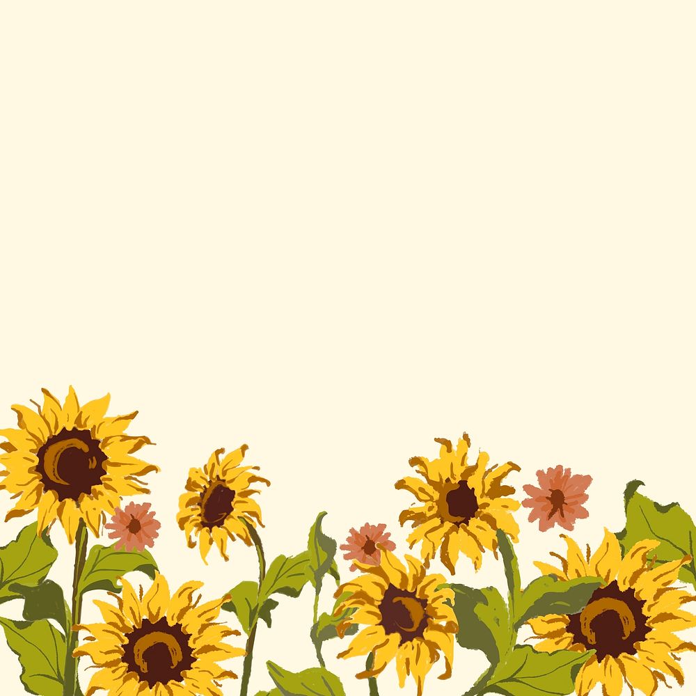 Sunflower pattern with a beige background