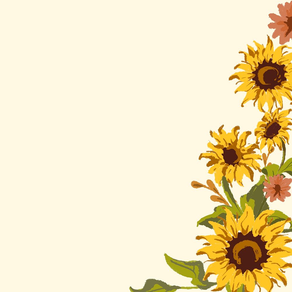 Sunflower pattern with a beige background