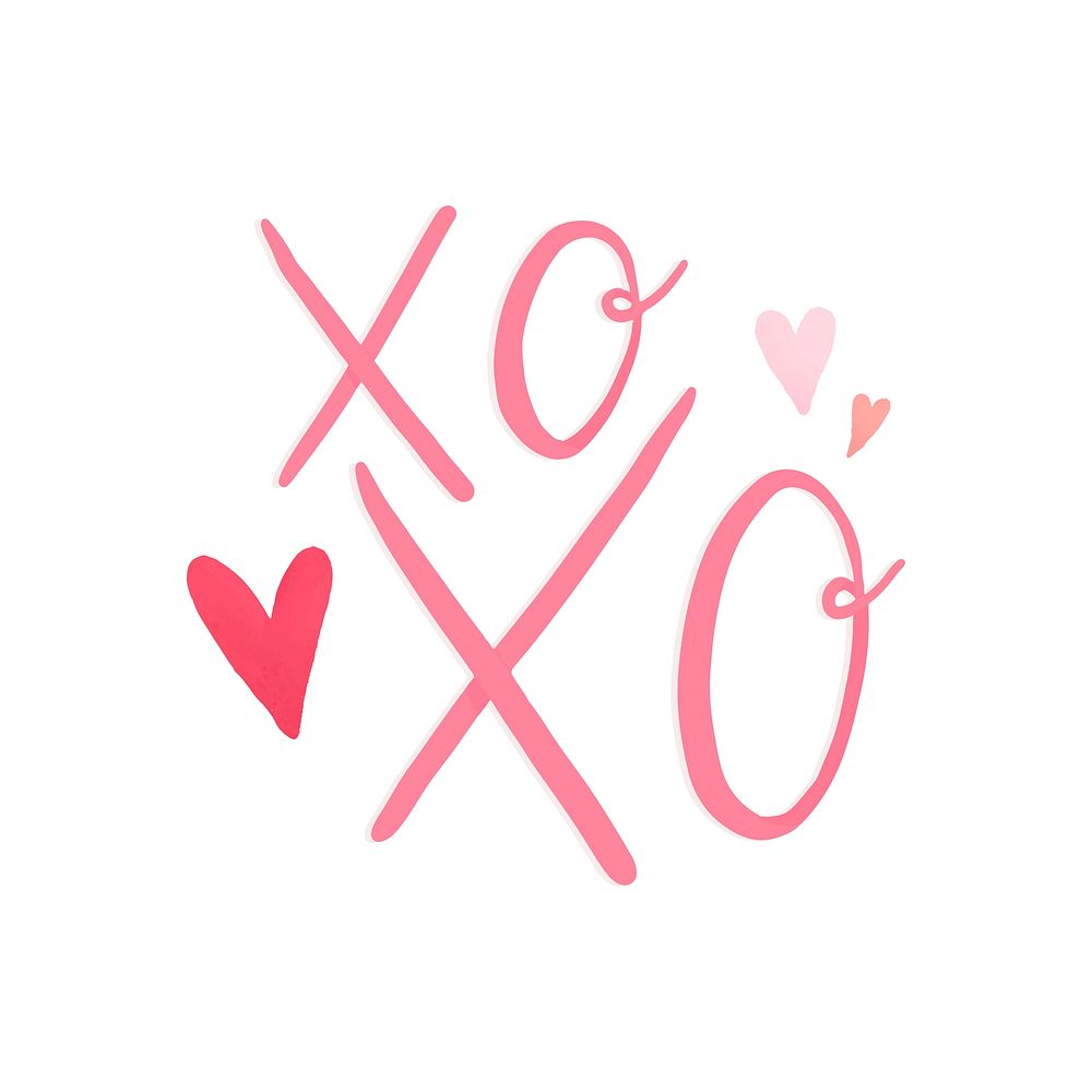 Xoxo with love and romance vector