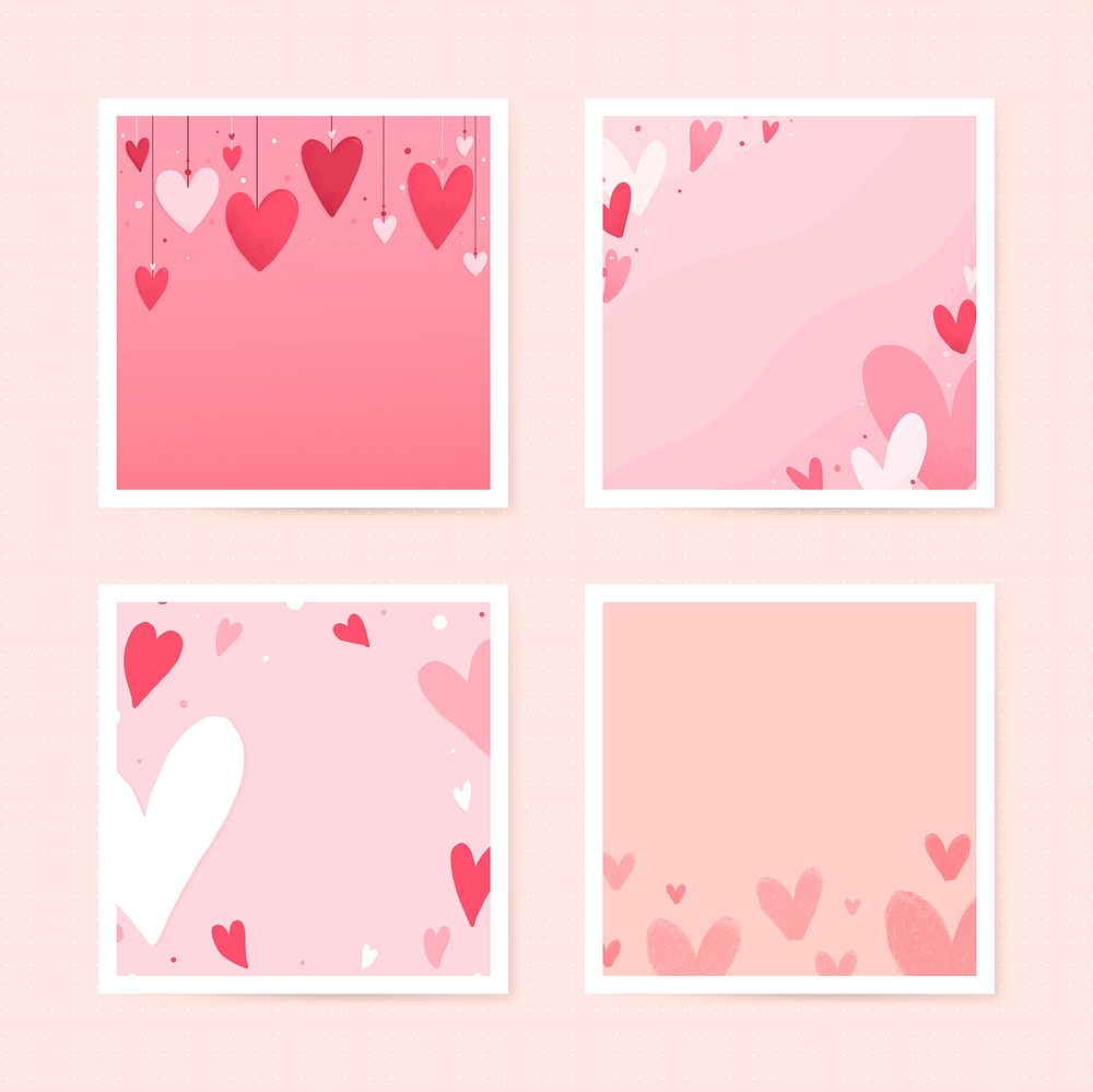 Valentine's day card set design vector
