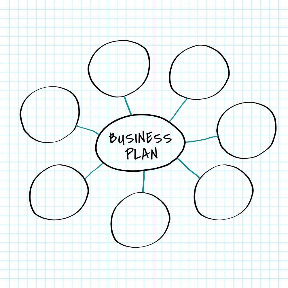 Doodle creative business plan chart illustration