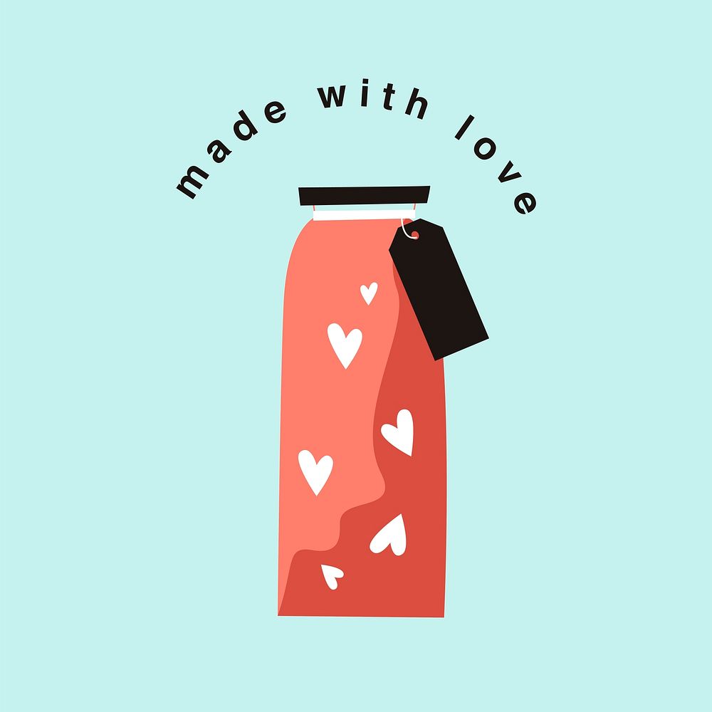 Bottle of love on Valentine's Day vector