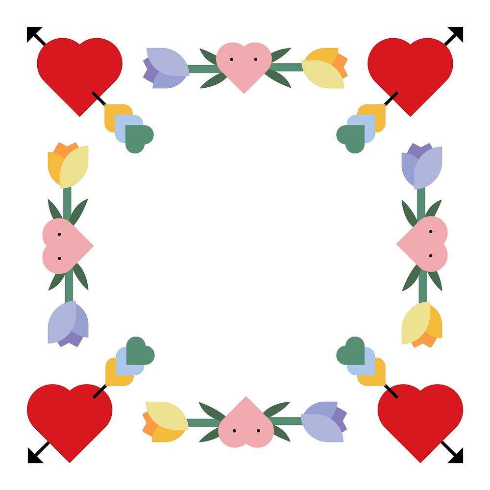 Romantic love borders vector