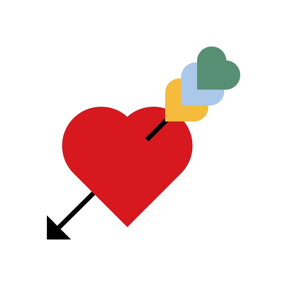 Heart and arrow icon vector