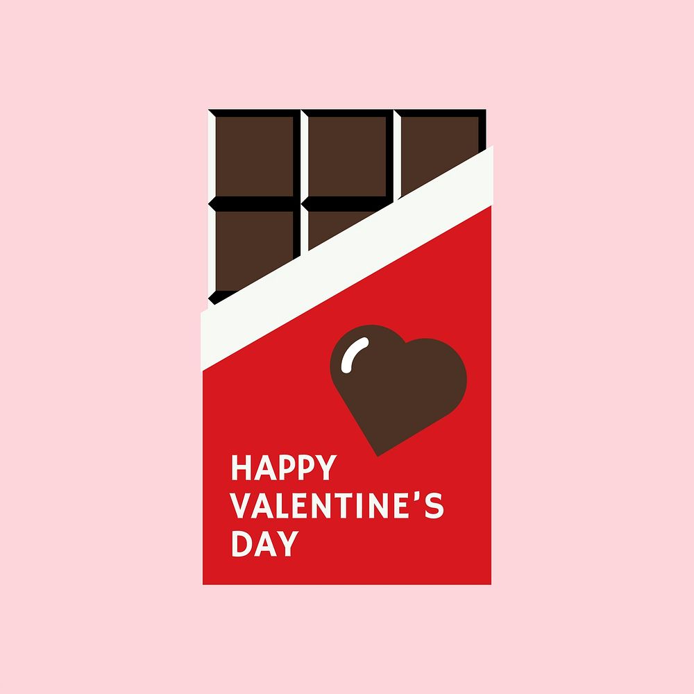 Happy valentine's day phrase on a dark chocolate bar vector