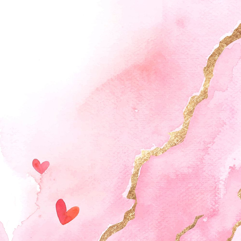 Watercolor heart background valentine's day edition