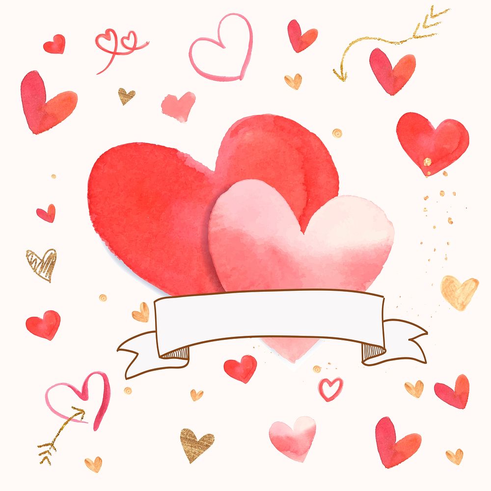 Valentine day greeting card psd social media post