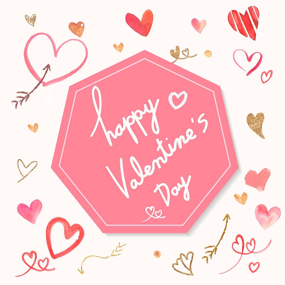 Valentine day greeting card psd template
