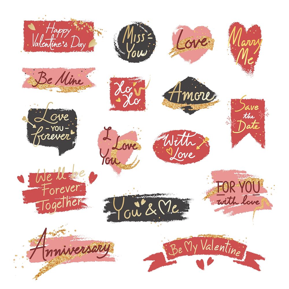 Typography Valentine word design on background