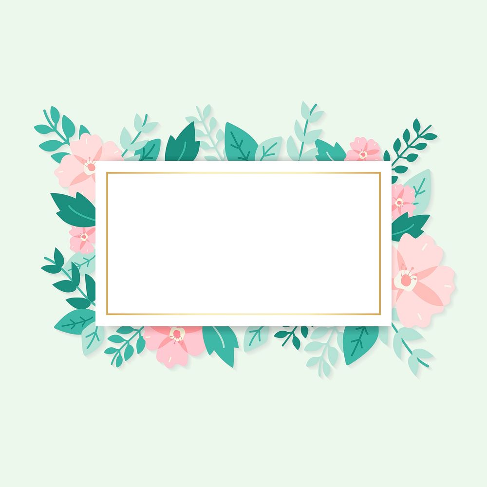 Spring floral frame design vector