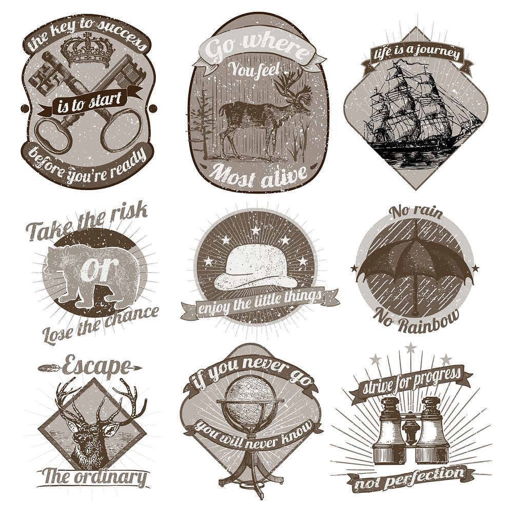 Set of vintage badges vector