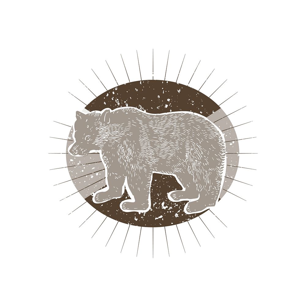 Big bear illustration badge vector