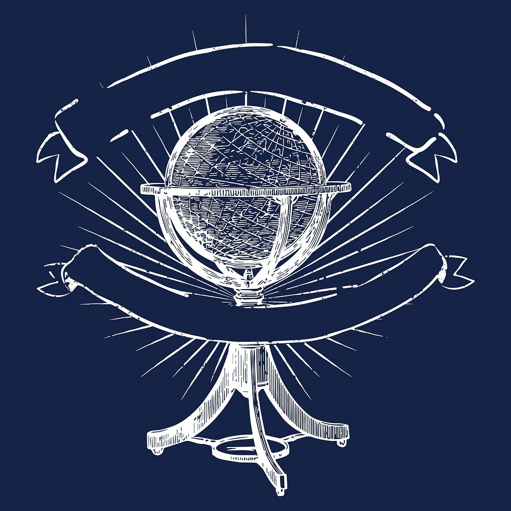 Standing globe illustration logo vector