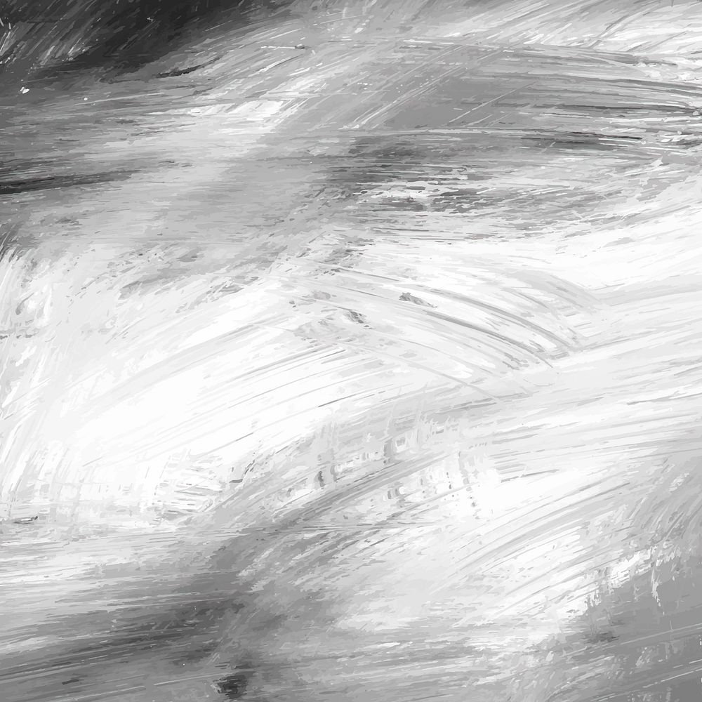 Black and white acrylic brush stroke textured background vector