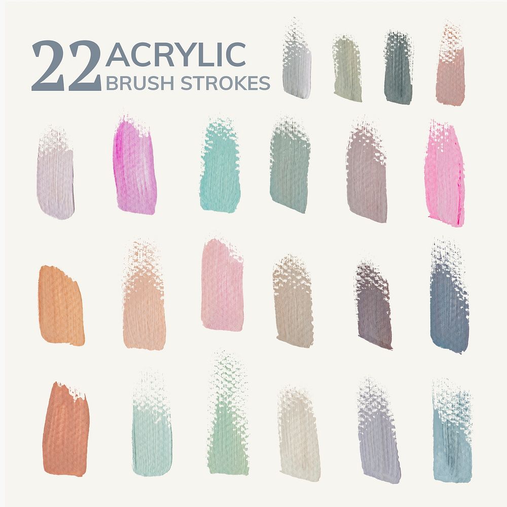 Pastel acrylic brush strokes vector