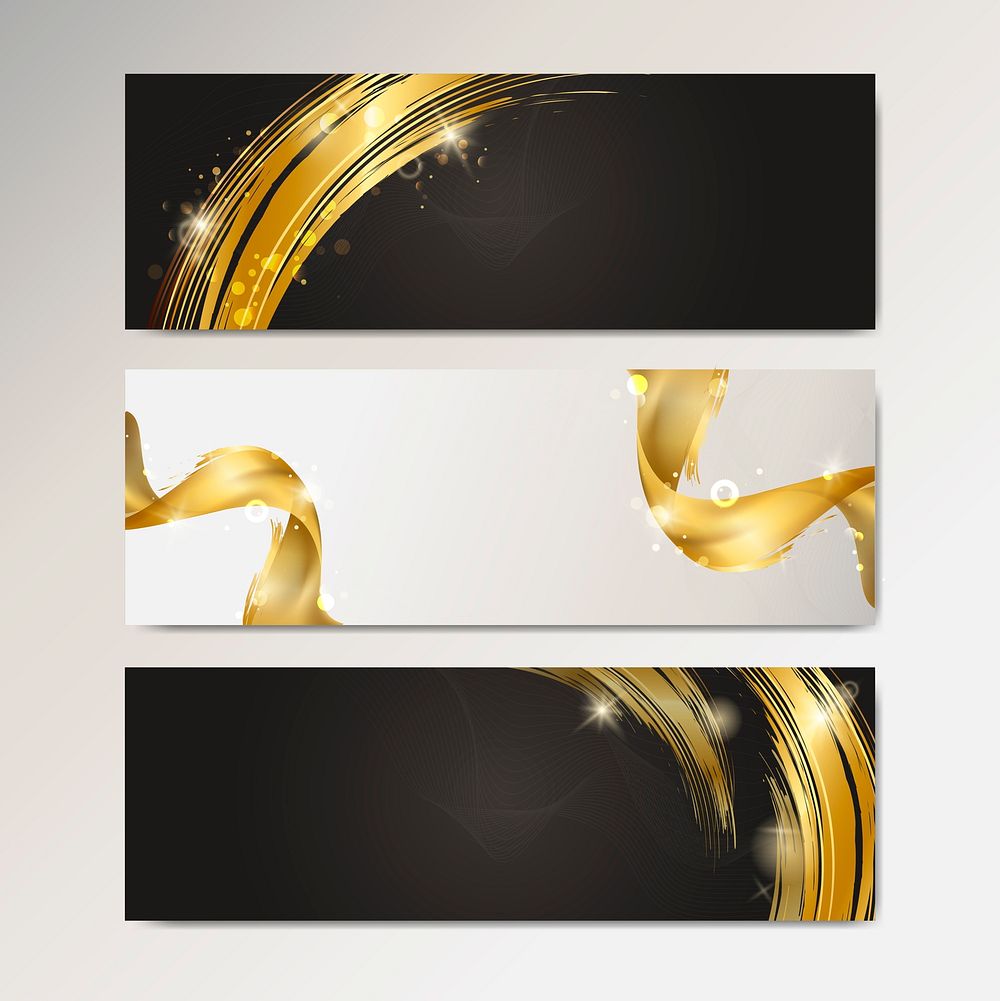 Wave abstract background set vector
