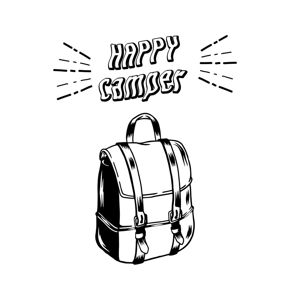 Happy camper with a backpack vector
