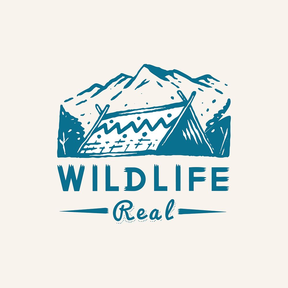 Real wildlife camping logo vector