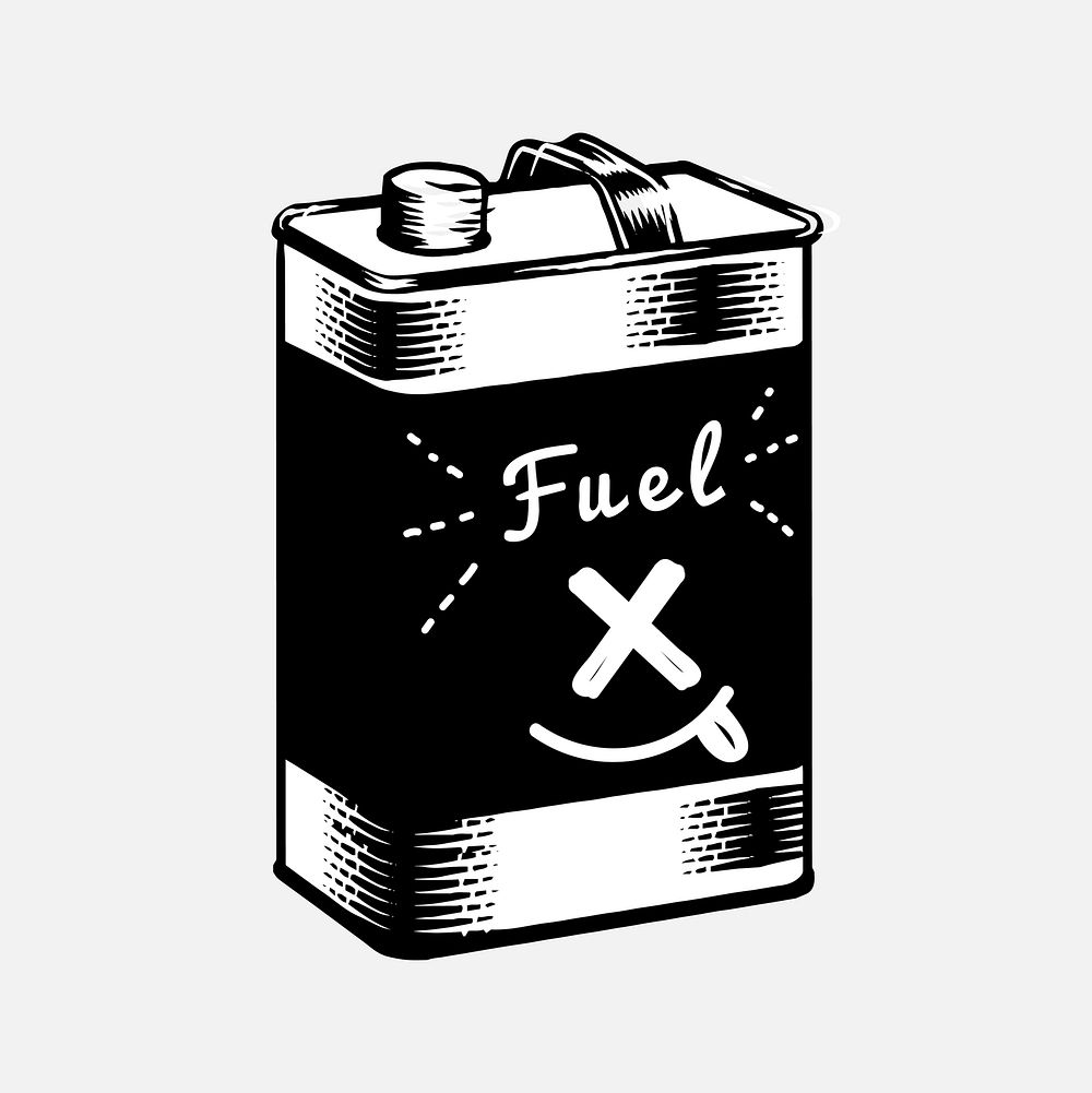 Black and white fuel canister vector