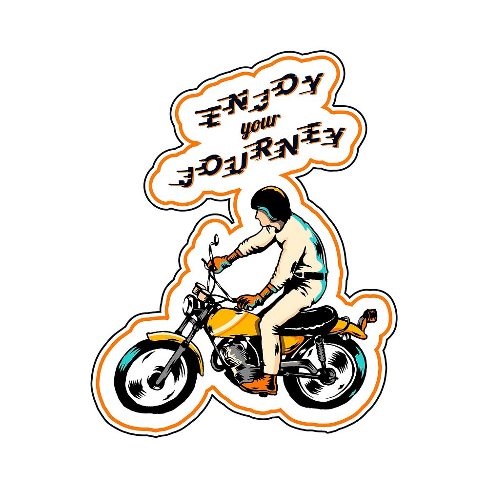 Man on a bike with enjoy your journey vector