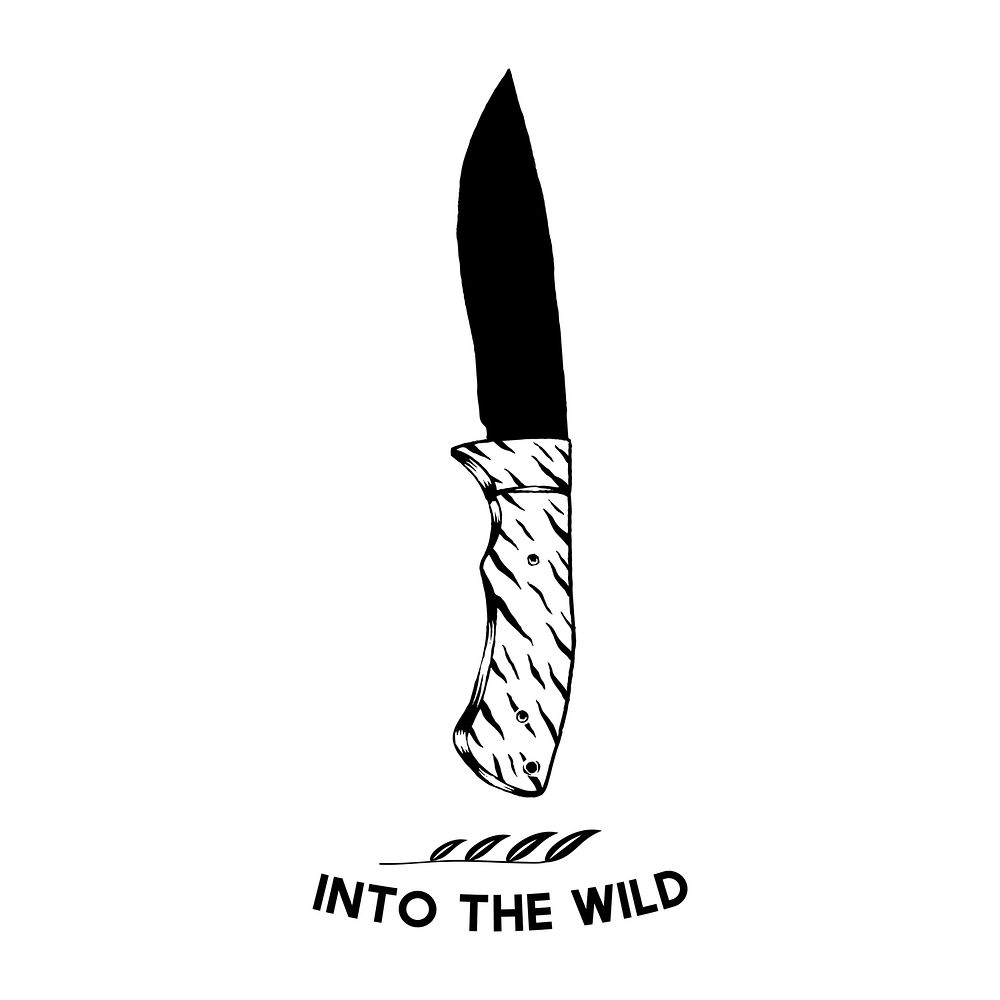 Into the wild with a camping knife vector