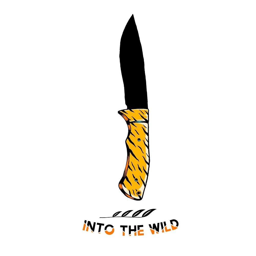 Into the wild with a camping knife vector