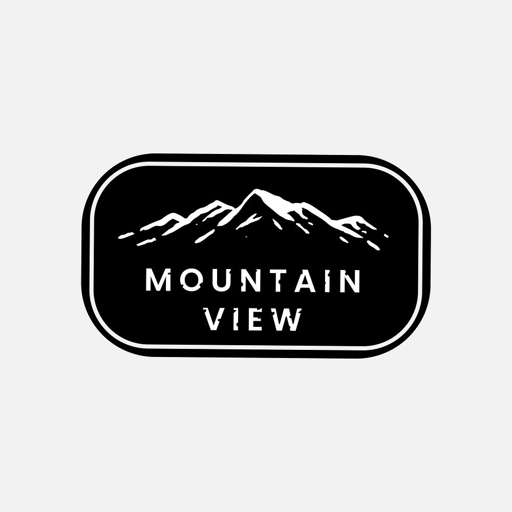 Mountain view logo on a banner vector